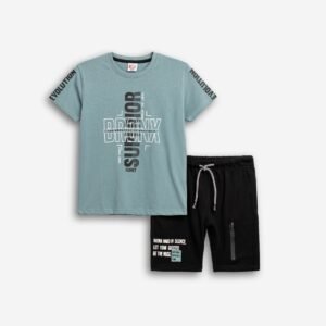126-101101-1 Funky Σετ μπλούζα βερμούδα αγόρι storm blue μαύρο
