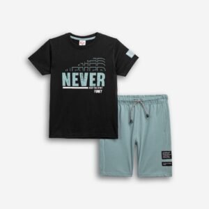 126-101207-1 Funky Σετ μπλούζα βερμούδα αγόρι μαύρο storm blue