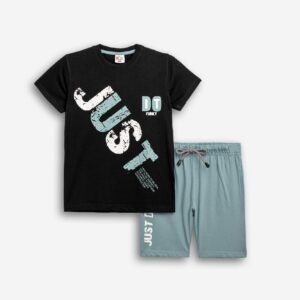 126-101216-2 Funky Σετ μπλούζα βερμούδα αγόρι μαύρο storm blue