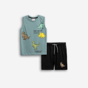 126-301403-2 Funky Σετ αμάνικο βερμούδα αγόρι storm blue μαύρο