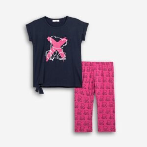 126-519109-1 Funky Σετ μπλούζα κολάν κορίτσι μπλέ φούξια allover