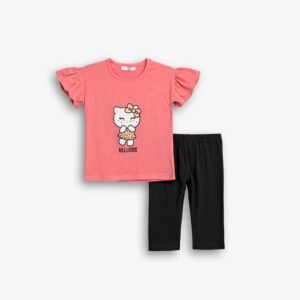 126-719106-1 Funky Σετ μπλούζα κολάν κορίτσι crayon rouge ανθρακί