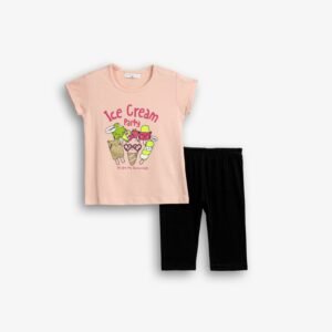 126-719111-2 Funky Σετ μπλούζα κολάν κορίτσι ροζ πούδρας μαύρο