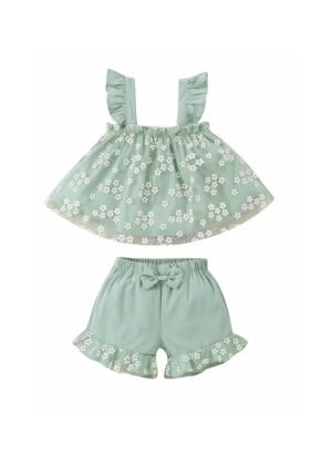 126-924108-1 Funky Σετ μπλούζα σορτς μηνών κορίτσι φυστικί allover