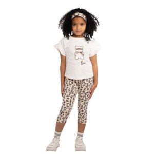 266243 Ebita Σετ μπλούζα κολάν κορδέλα κορίτσι λευκό