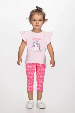 2611120 Joyce Σετ μπλούζα κολάν κορίτσι ροζ