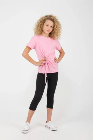 2613125 Joyce Σετ μπλούζα κολάν κορίτσι ροζ μαύρο