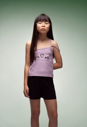 266004 Ebita Σετ μπλούζα σορτς κορίτσι λιλά μαύρο