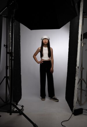 266016 Ebita Σετ μπλούζα παντελόνα κορίτσι λευκό μαύρο