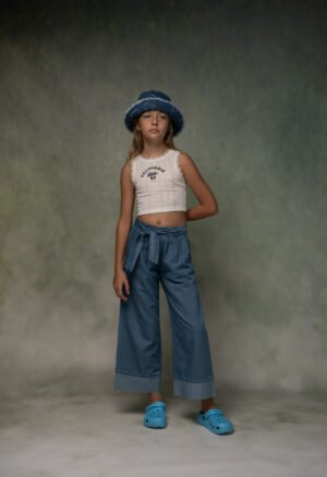 266025 Ebita Σετ μπλούζα παντελόνα κορίτσι λευκό μπλε