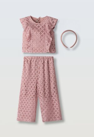 266201 Ebita Σετ μπλούζα παντελόνα στέκα κορίτσι ροζ