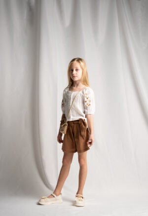 266222 Ebita Σετ μπλούζα σορτς τσαντάκι κορίτσι λευκό