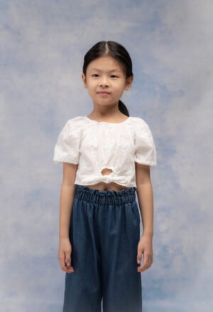 266225 Ebita Σετ μπλούζα παντελόνα στέκα κορίτσι λευκό