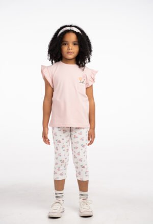 266244 Ebita Σετ μπλούζα κολάν κορδέλα κορίτσι ροζ