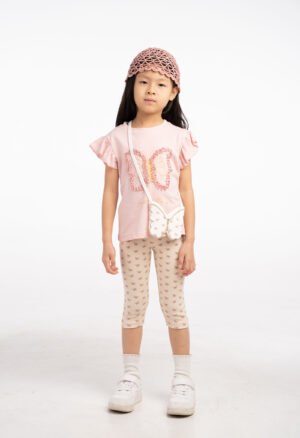 266251 Ebita Σετ μπλούζα κολάν τσαντάκι κορίτσι ροζ - 3 ετών