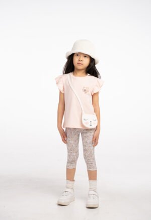 266252 Ebita Σετ μπλούζα κολάν τσαντάκι κορίτσι ροζ - 3 ετών