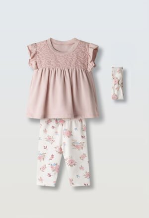 266507 Ebita Σετ μπλούζα κολάν κορδέλα μηνών κορίτσι ροζ