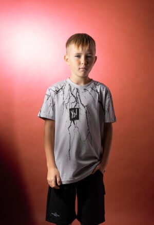 266701 Hashtag Σετ μπλούζα βερμούδα αγόρι γκρι μαύρο