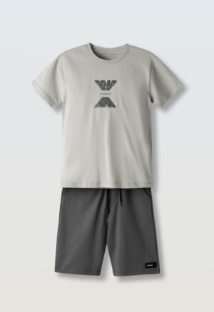 266707 Hashtag Σετ μπλούζα βερμούδα αγόρι γκρι