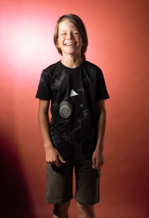 266708 Hashtag Σετ μπλούζα βερμούδα αγόρι μαύρο χακί