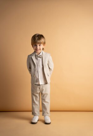 266810 Hashtag Σετ κοστούμι αγόρι μπεζ