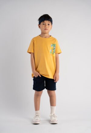 266836 Hashtag Σετ μπλούζα βερμούδα αγόρι κίτρινο μπλέ