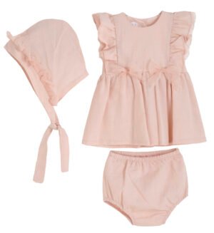 11616127 Babylon Σετ φόρεμα φουφουλίτσα μπαντάνα μηνών κορίτσι ροζ
