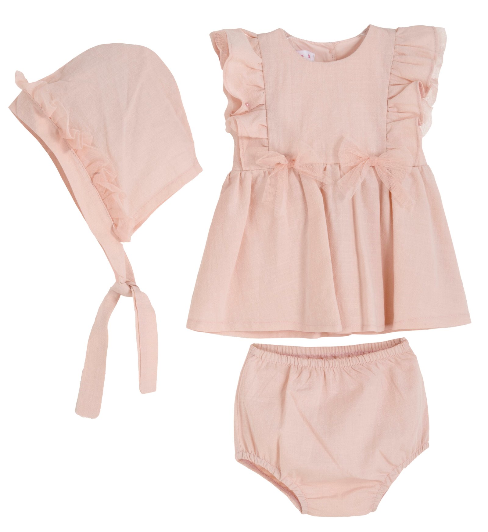 11616127 Babylon Σετ φόρεμα φουφουλίτσα μπαντάνα μηνών κορίτσι ροζ