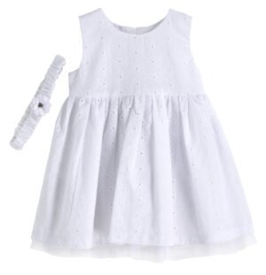 11616333 Babylon Φόρεμα με κορδέλα μηνών κορίτσι λευκό