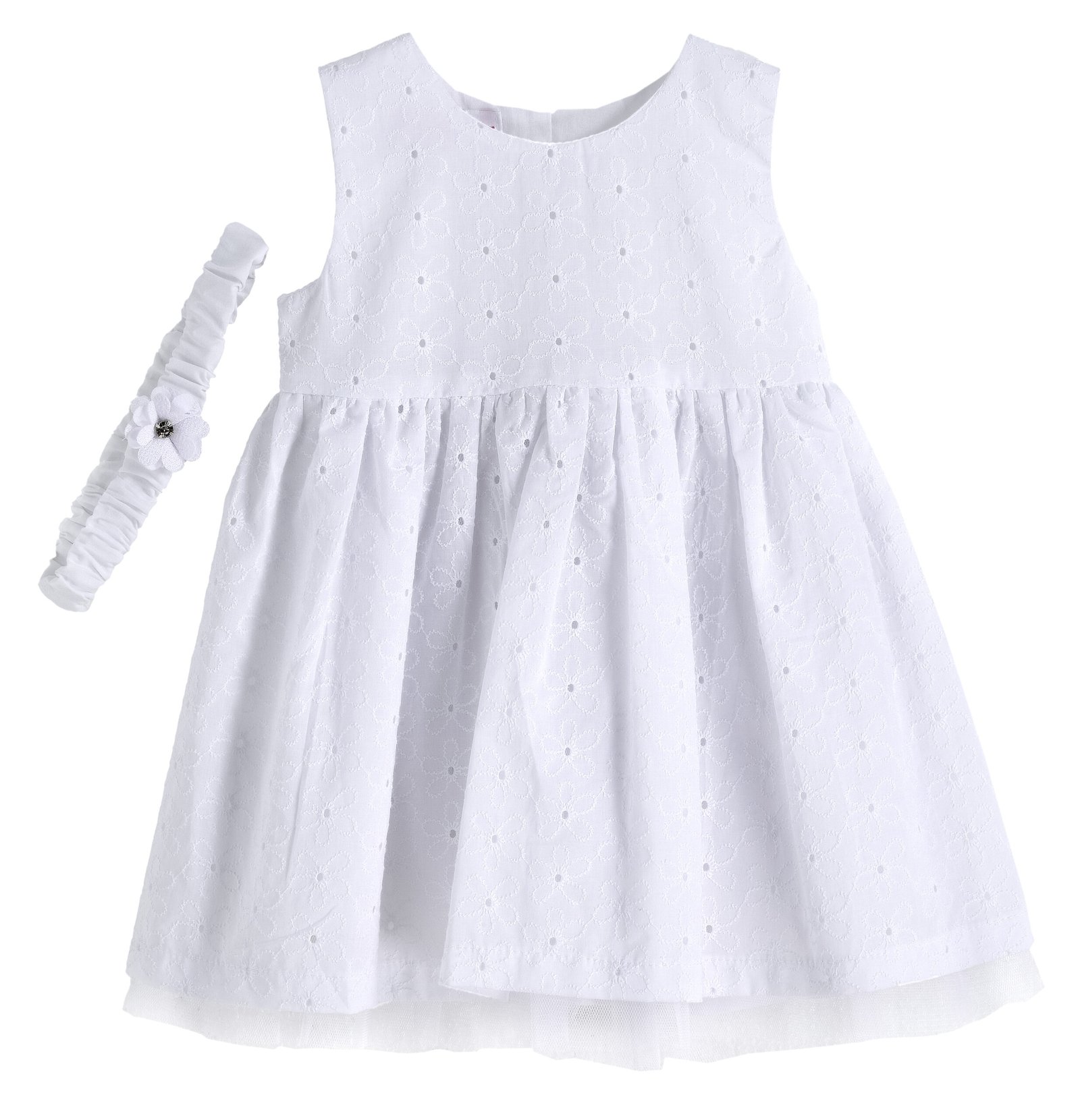 11616333 Babylon Φόρεμα με κορδέλα μηνών κορίτσι λευκό