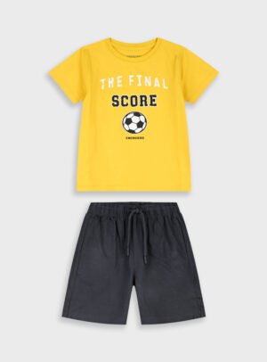 12-226114-0 Energiers Σετ μπλούζα βερμούδα αγόρι μουσταρδί μαύρο