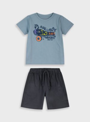 12-226116-0 Energiers Σετ μπλούζα βερμούδα αγόρι πετρόλ μαύρο