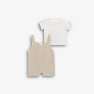 126-050100-1 Funky Σετ μπλούζα σαλοπέτα μηνών αγόρι εκρού μπεζ άμμου