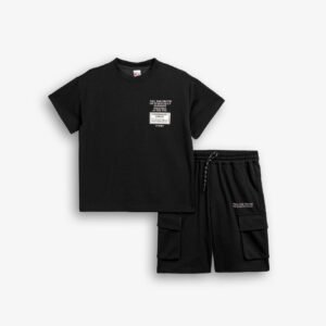 126-101310-2 Funky Σετ μπλούζα βερμούδα αγόρι μαύρο