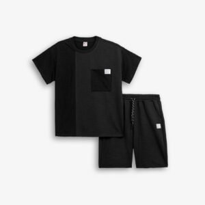 126-101311-1 Funky Σετ μπλούζα βερμούδα αγόρι μαύρο