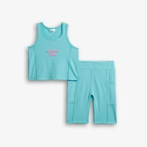 126-527107-1 Funky Σετ μπλούζα κολάν ποδιλατικό dry fit κορίτσι φωσφορούχο βεραμάν