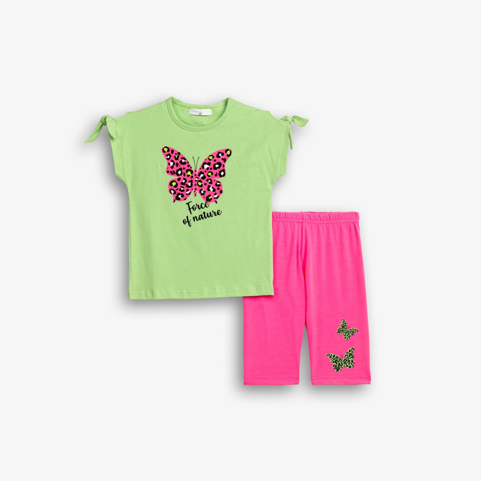 126-720101-2 Funky Σετ μπλούζα κολάν κορίτσι paradise green φωσφορούχο ροζ