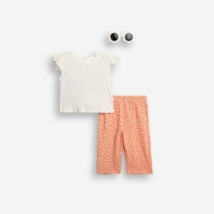 126-923100-1 Funky Σετ μπλούζα παντελόνα γυαλιά μηνών κορίτσι λευκό