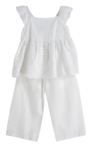 12615367 Babylon Σετ μπλούζα παντελόνα κορίτσι λευκό