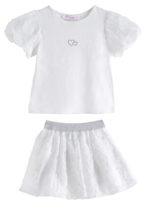 12615373 Babylon Σετ μπλούζα φούστα κορίτσι εκρού