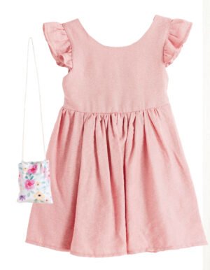 12616573 Babylon Φόρεμα με τσαντάκι κορίτσι σομόν