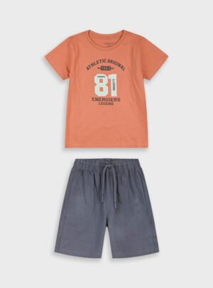 13-226012-0 Energiers Σετ μπλούζα βερμούδα αγόρι πορτοκαλί ανθρακί