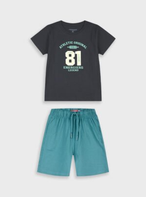 13-226012-0 Energiers Σετ μπλούζα βερμούδα αγόρι μαύρο desert green