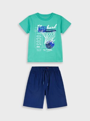 13-226013-0 Energiers Σετ μπλούζα βερμούδα αγόρι πράσινο μαρέν