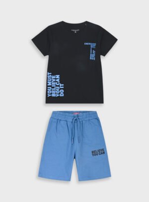 13-226081-0 Energiers Σετ μπλούζα βερμούδα αγόρι μαύρο ρουά