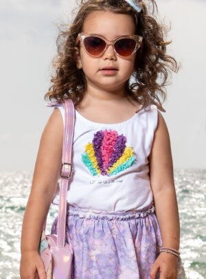 15-226373-0 Energiers Σετ μπλούζα φούστα κορίτσι λευκό εμπριμέ