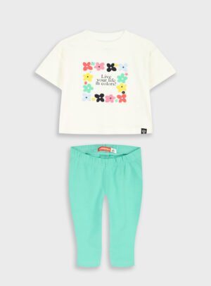 15-226375-0 Energiers Σετ μπλούζα κολάν κορίτσι λευκό aqua green