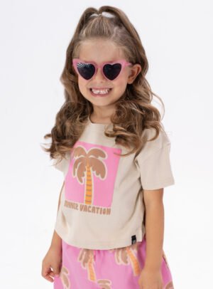 15-226390-0 Energiers Σετ μπλούζα σορτς κορίτσι μπεζ τριανταφυλλί