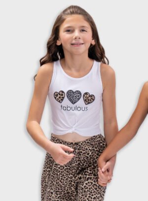 16-226206-0 Energiers Σετ μπλούζα παντελόνα κορίτσι λευκό λεοπάρ