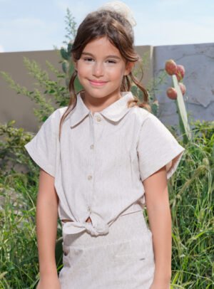 16-226209-0 Energiers Σετ πουκάμισο σορτς κορίτσι κρέμ